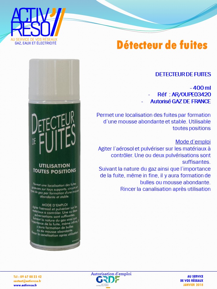detecteur de fuite reseau gaz - activreso