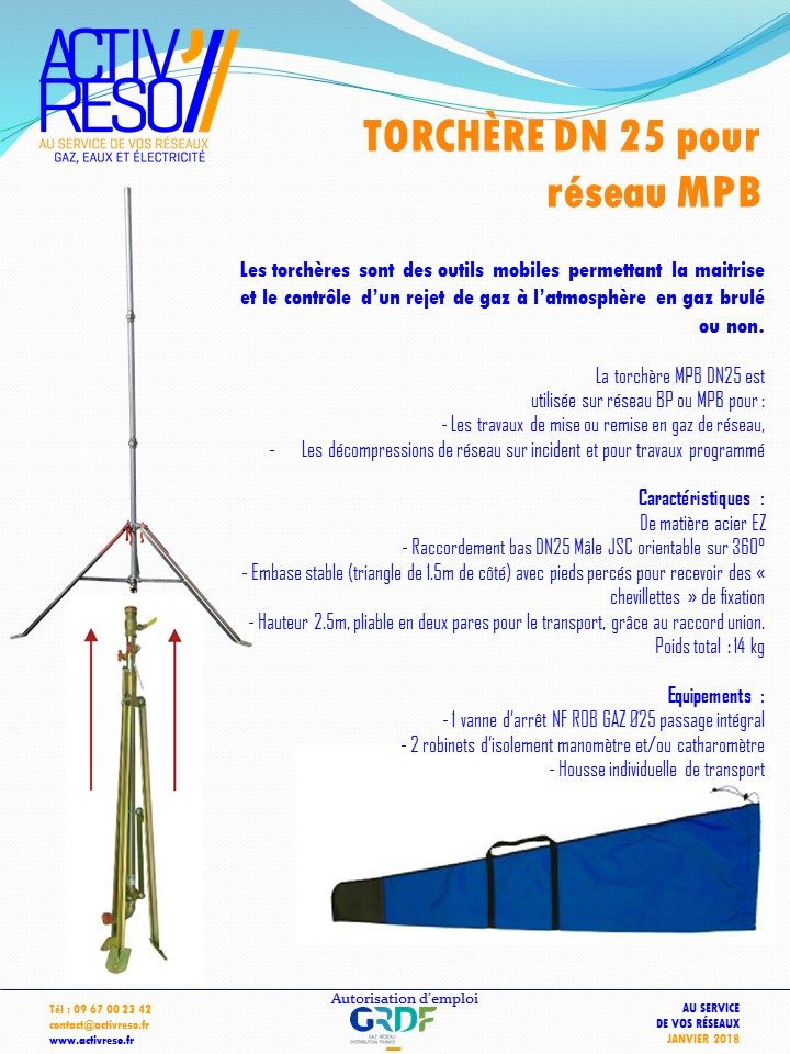 torchere dn25 pour reseau mpb - activreso