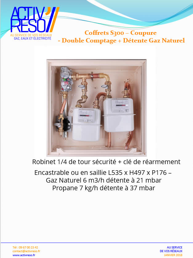 COFFRET GAZ s300 DOUBLE COMPTAGE
