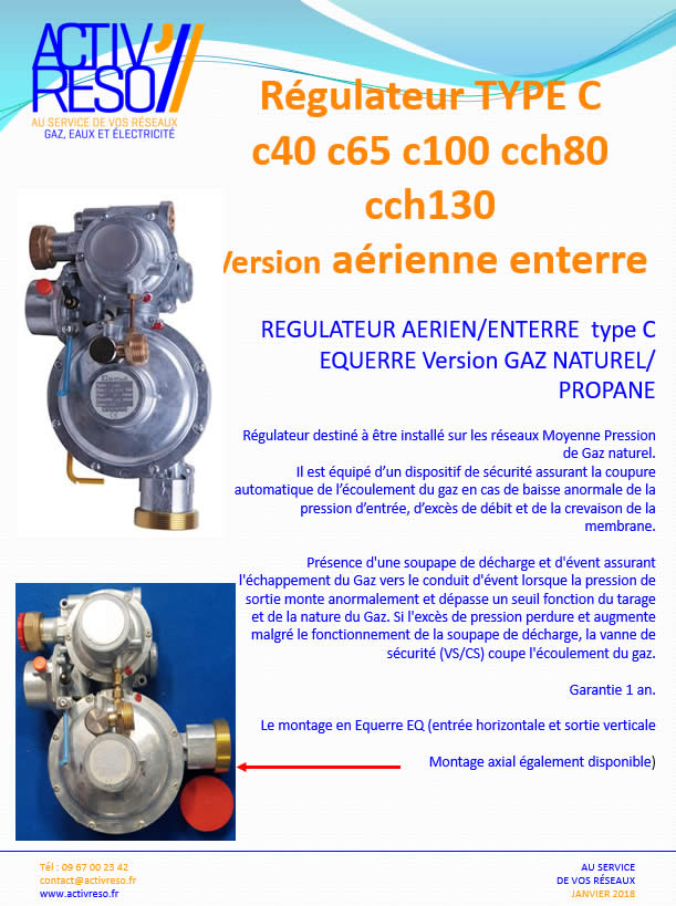 régulateur aérien/enterré type c descriptif technique